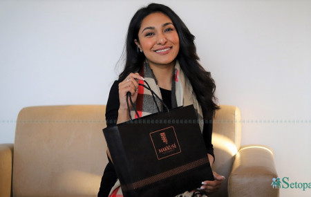 पूर्व मिस नेपाल अनुष्का श्रेष्ठ। तस्बिरः निशा भण्डारी/सेतोपाटी